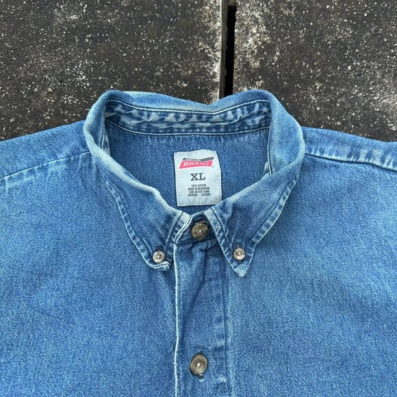 Vintage Blue Denim Button Up Shirt - Picture 2 of 4